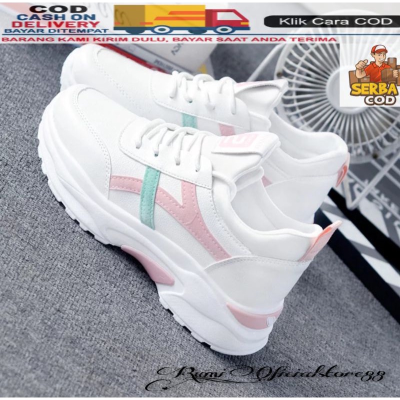 TmO - 8.8 Sale Sepatu wanita fashion sneakers korea style F.S/sepatu sneakers tali kekinian bisa Cod termurah