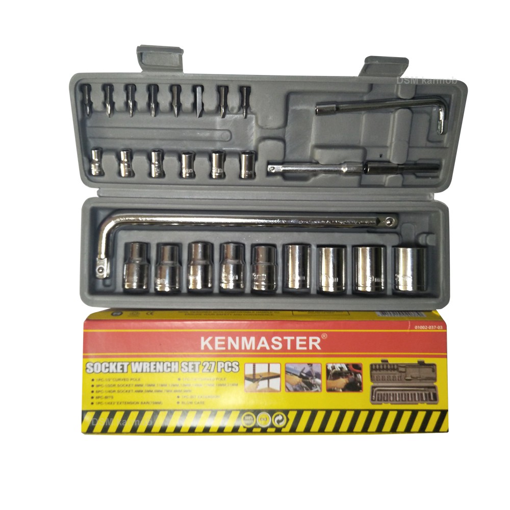 Kenmaster / Kunci Sok 27 Pcs / Kunci Shock / Kunci Set / Perkakas Bengkel / Perkakas Tukang / DSM