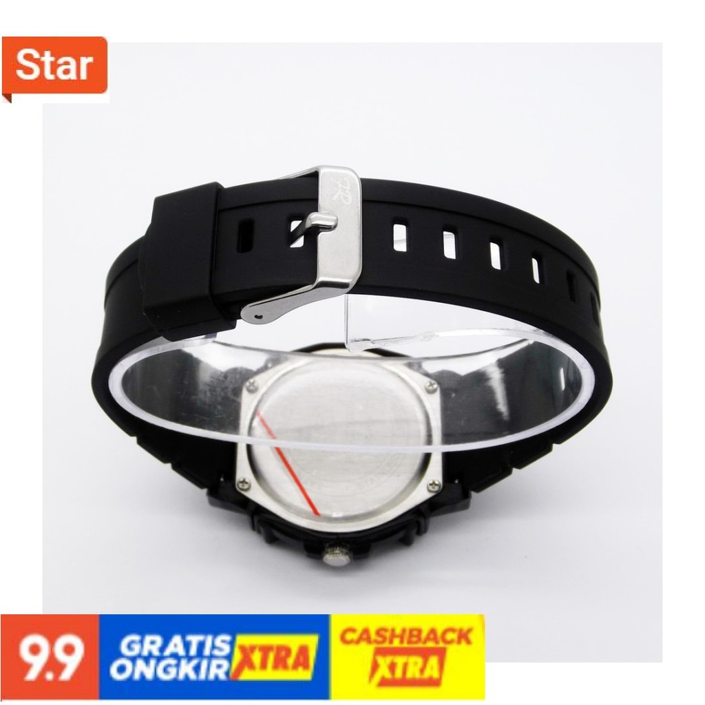 BEST SELLER  - ANTI AIR IMPORT HITAM PUTIH POLOS / Fortuner JA-409 Original Jam Tangan Pria Wanita