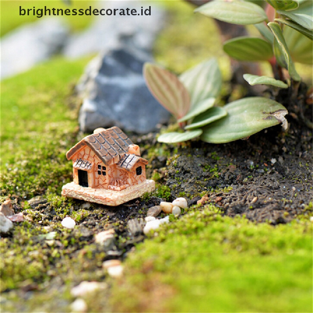 [birth] 3Pcs Micro Landscape Decoration Small Houses Handicraft Gift Garden Ornaments [ID]