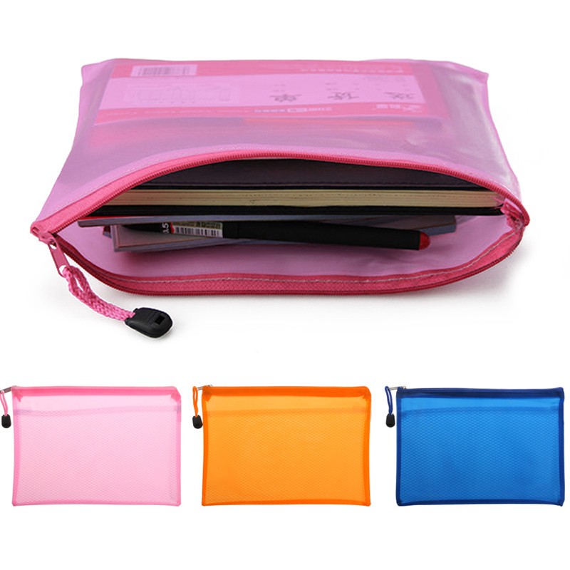 

Ongkir Gratis ya 1pc Foldable Document Bag Capacity A5 Zipper File Pocket Storage Organizer Office