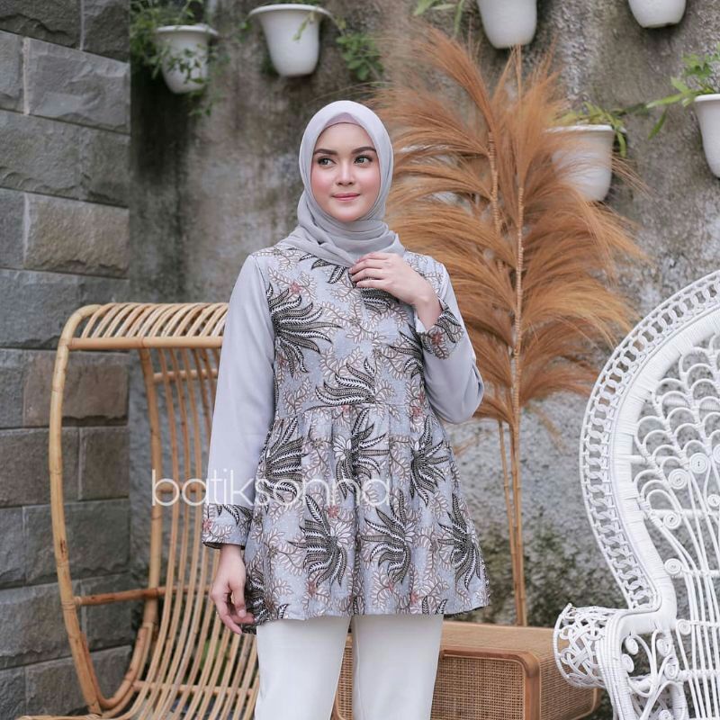 Baju muslim hamil.baju batik hamil.baju hamil simpel.baju kantor batik bumil.atasan kerja hamil
