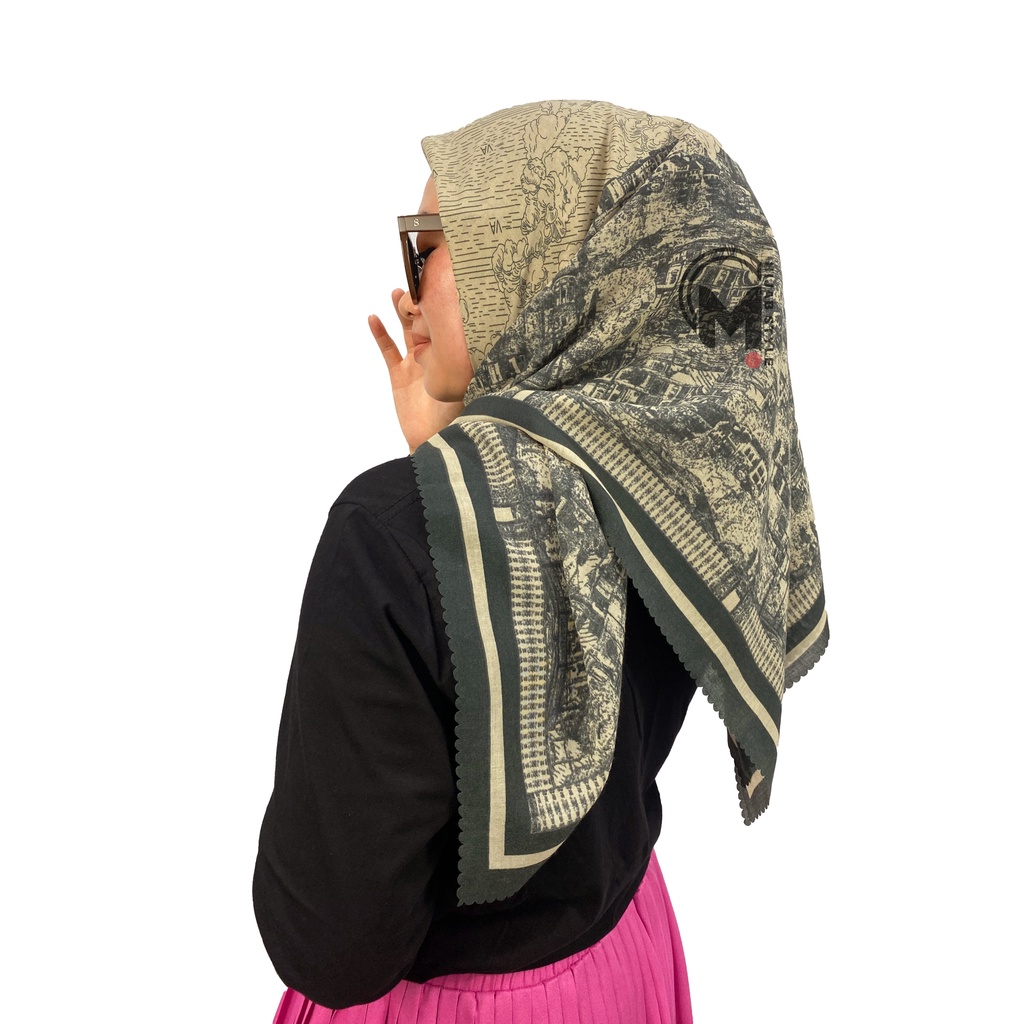 Mecca Hijab Voal Segi Empat Motip View Lasercut Printing Premium II Hijab Voal Motif II Kerudung Segi Empat Motif