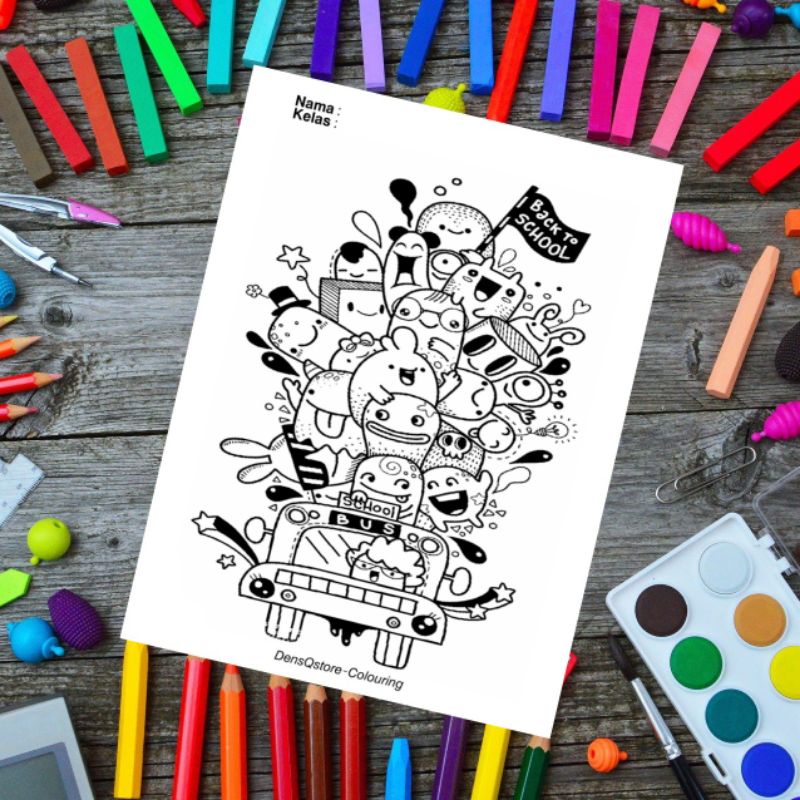 

Kertas Mewarnai Anak / Coloring Sheet/ Doodle isi 10 lembar / Kertas Gambar (10 Lembar Gambar)