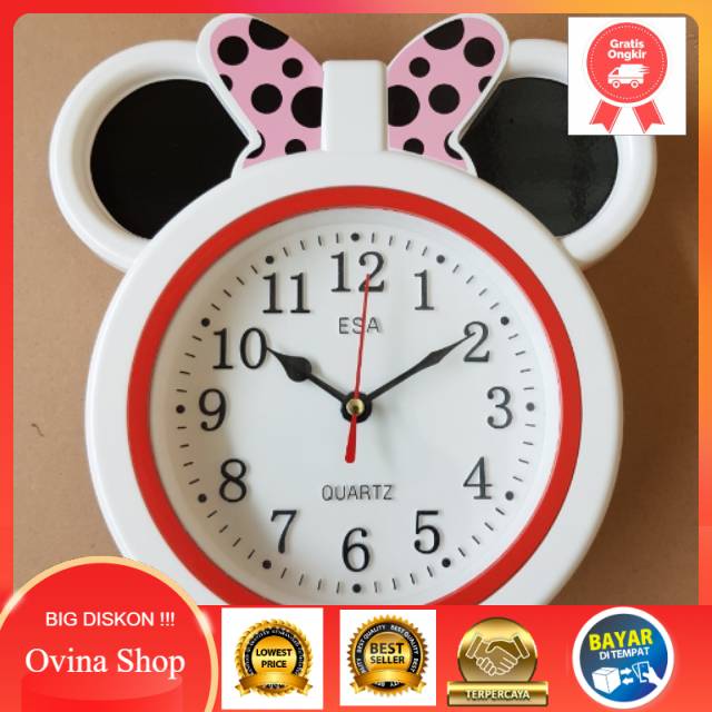 TERLARIS Jam Dinding Kepala Micky - 163 . Jam Dinding unik - 163 . Jam Dinding Antik