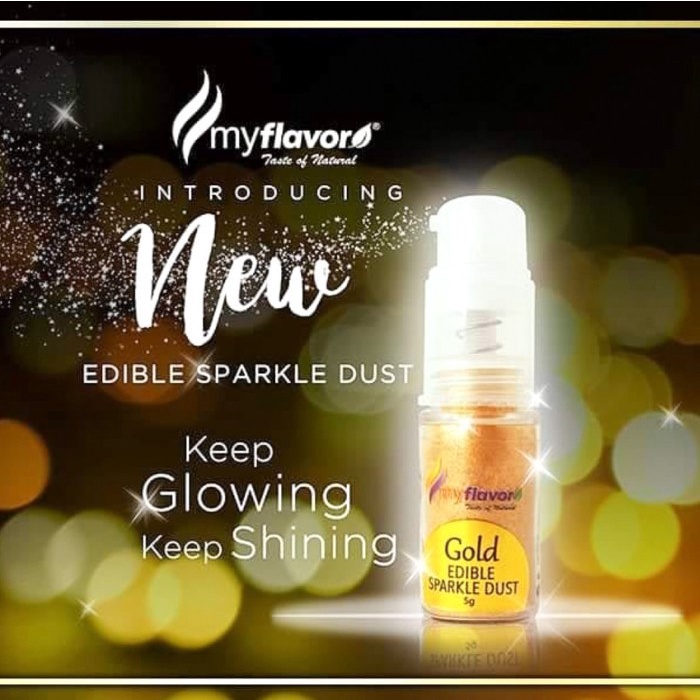 

ORIGINAL MURAH My Flavor Gold Edible Sparkle Dust Edible Glitter 5 Gram