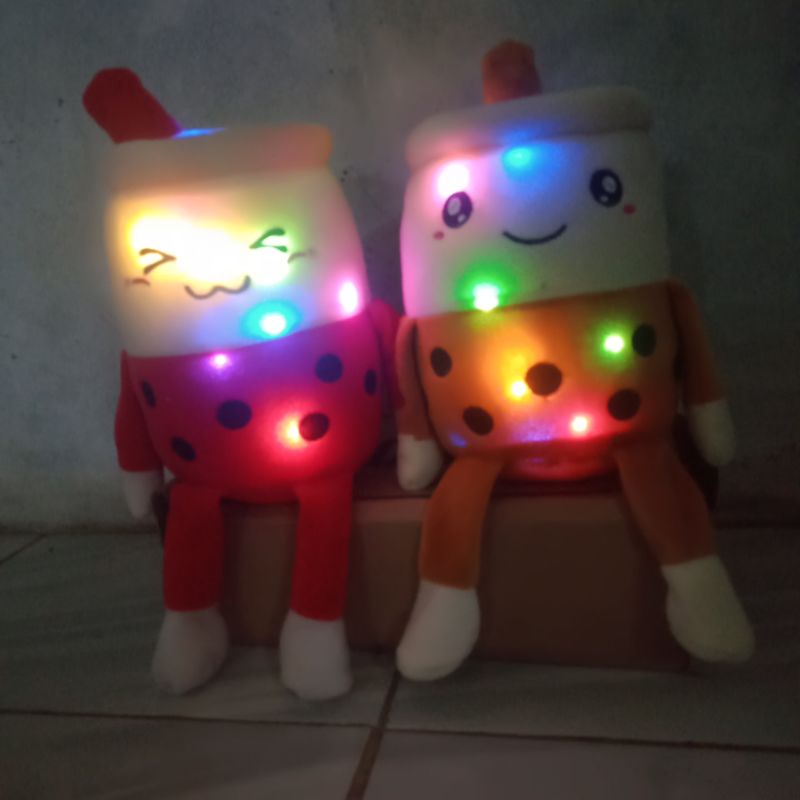 Boneka Boba bubble milk tea kaki tangan led