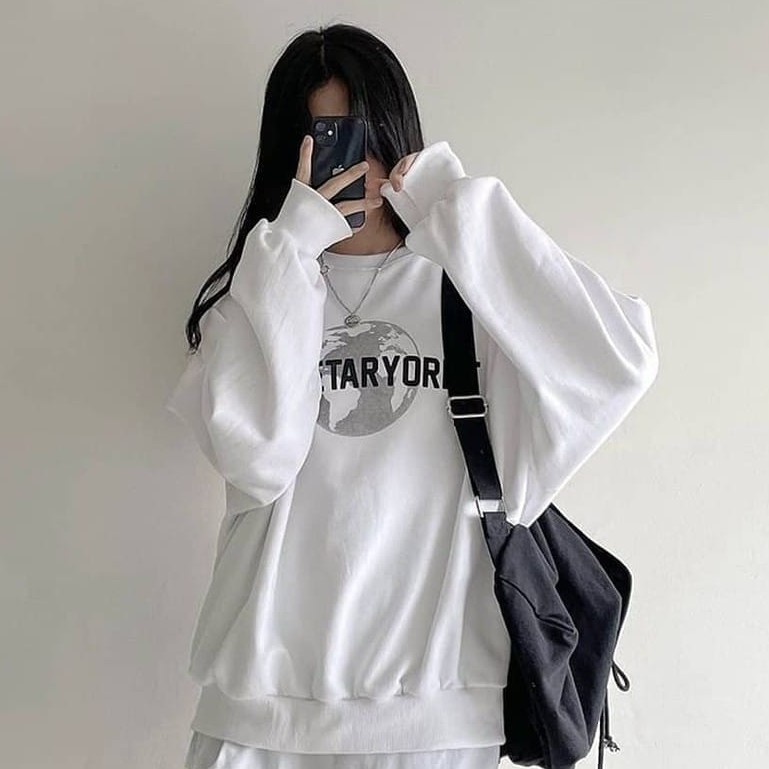 Sweater Planetary Orbit | Korean Style Sweatshirt | Pakaian Wanita Dan Pria | Bahan Fleece | Allsize