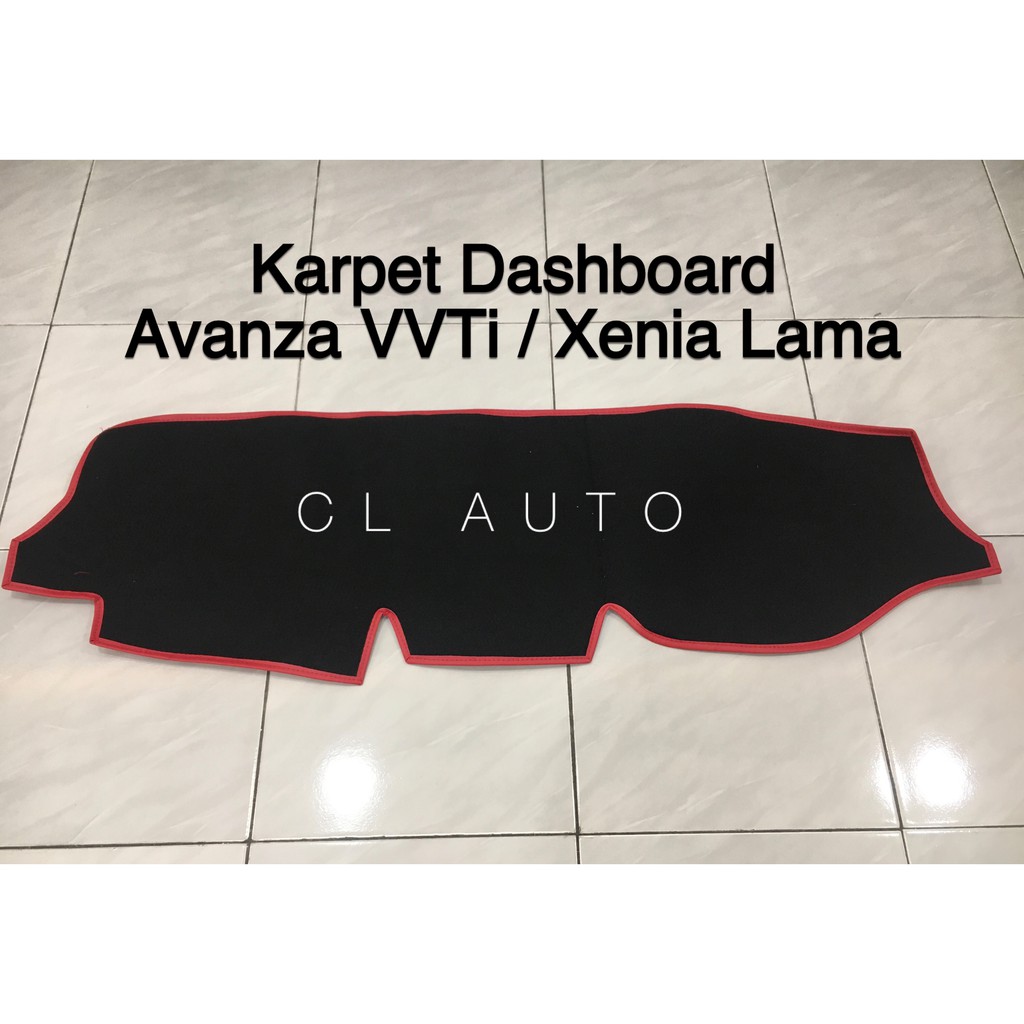 KARPET COVER ALAS DASHBOARD MOBIL AVANZA VVTi / XENIA LAMA OLD BAHAN BLUDRU WARNA HITAM DAN MERAH AN