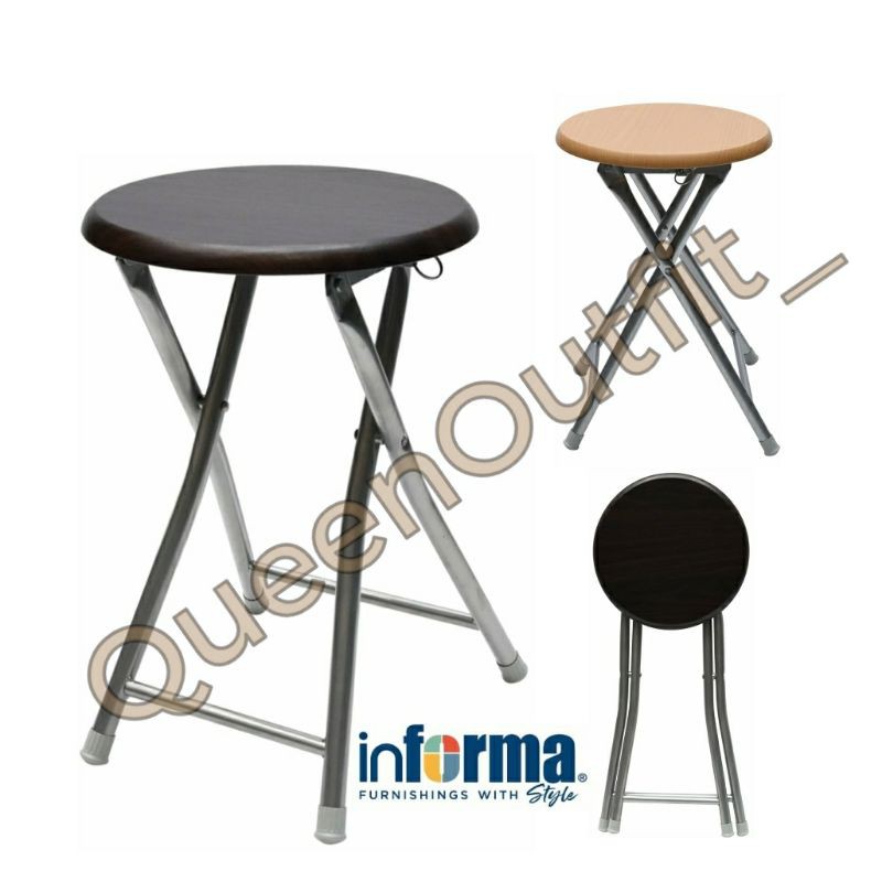 Informa Stool Kursi Bangku Lipat Kayu Wood -  Cafe Kantor OfficeSalon