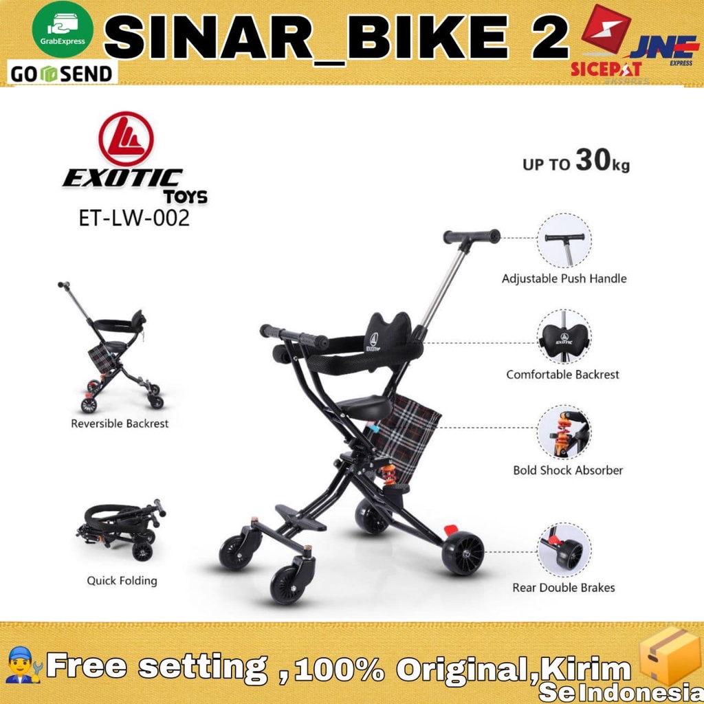 Stroller Baby Trike Exotic Lw-002 Shock Abroser Kursi Dorong Anak