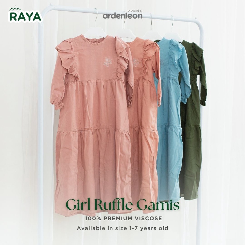 Ardenleon Girl Ruffle Gamis Raya Collection Gamis Anak Perempuan