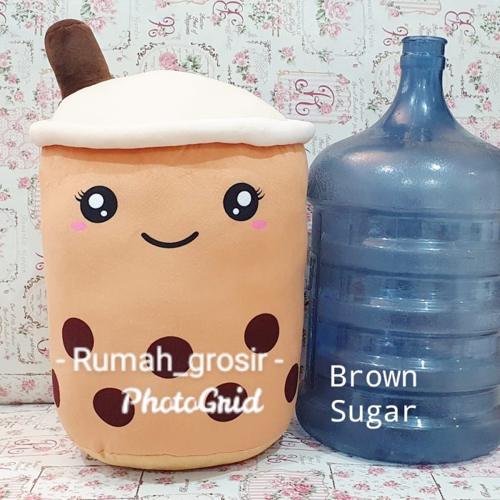 Hot sale Boneka Bubble Boba Brown Sugar Milk Tea Ukuran Jumbo Hanya di toko awal