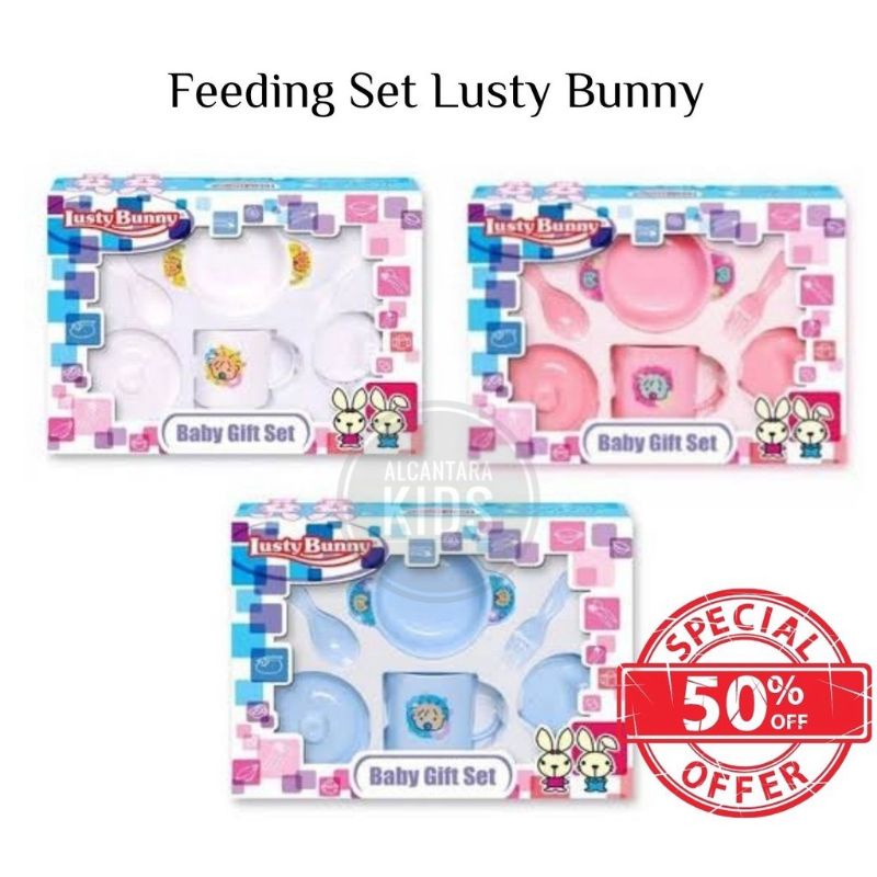 Hampers Alat Makan Baby Lusty Bunny Feeding Set Peralatan Makan Bayi Hampers Bayi