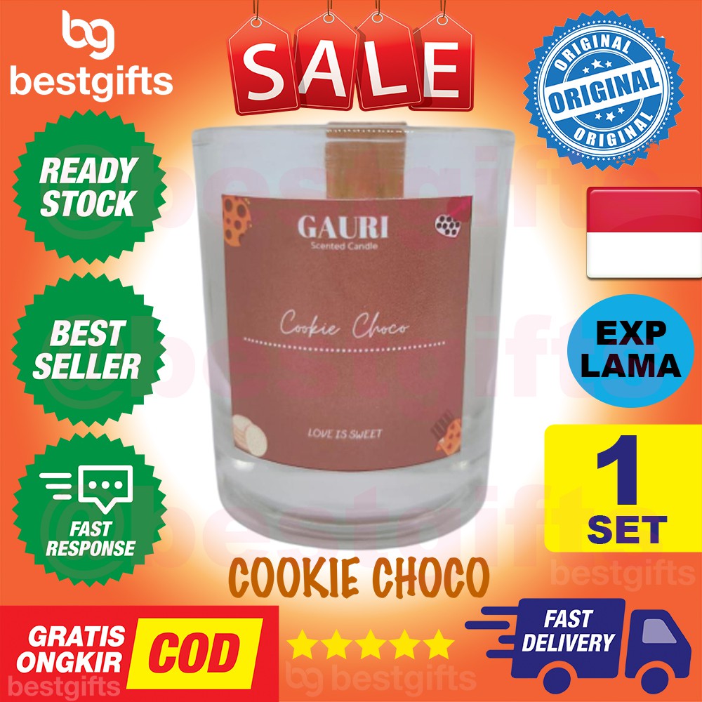 GAURI HANDCRAFTED SCENTED CANDLES CANDLE LILIN AROMATERAPI AROMATHERAPY PALM WAX WOOD COOKIE CHOCO