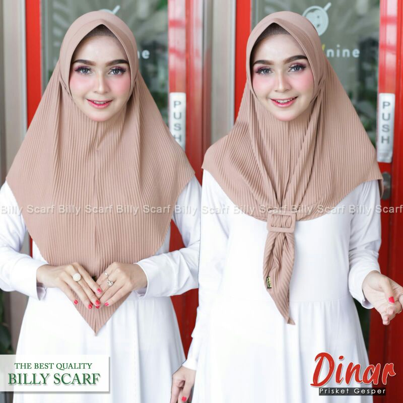 Jilbab Bergo Pad Simpel Plisket Gesper Dinar Ori Billy Scraf-Milo