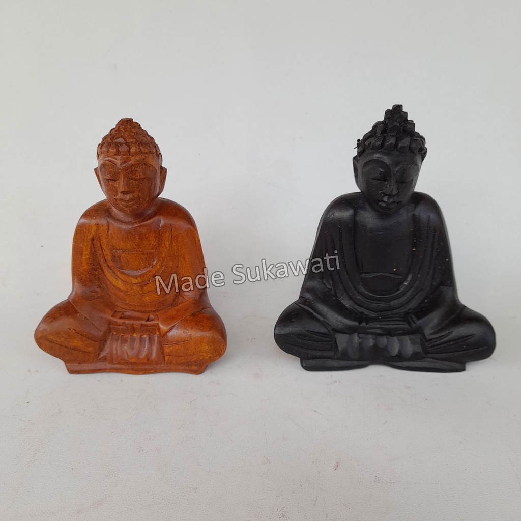 Patung Kayu Budha duduk kerajinan tangan handmade bali