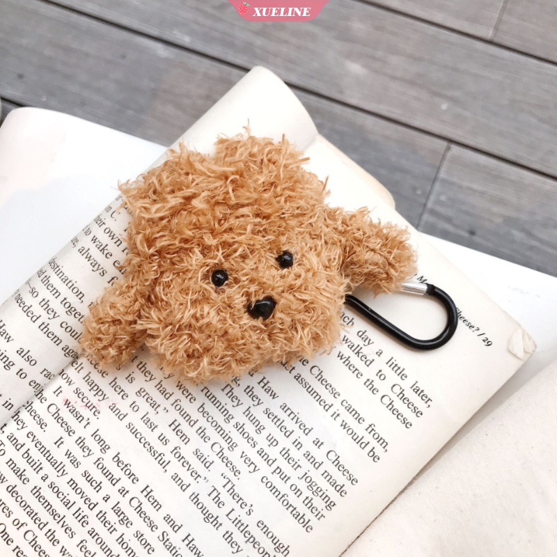 Casing Pelindung Apple AirPods 1 2 Bahan Plush Gambar Kartun Teddy Bear Lucu