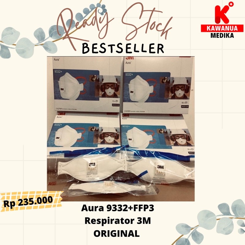 MASKER N95 3M AURA 9332+ ORIGINAL/MASKER N95 RESPIRATORY
