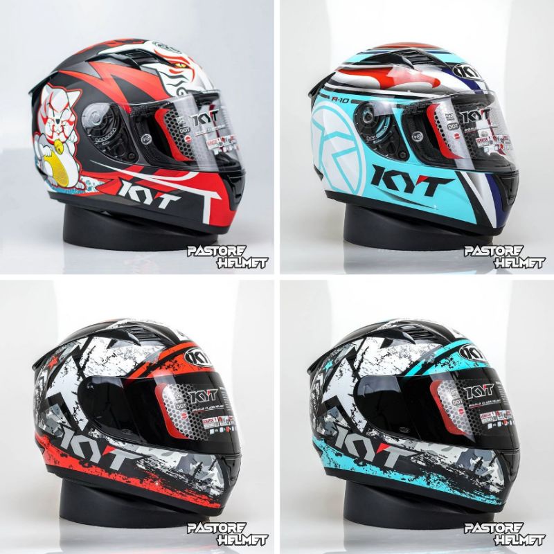 Helm KYT R10 Original KYT #3 Seri 3 / Aquanmarine / Kabuki