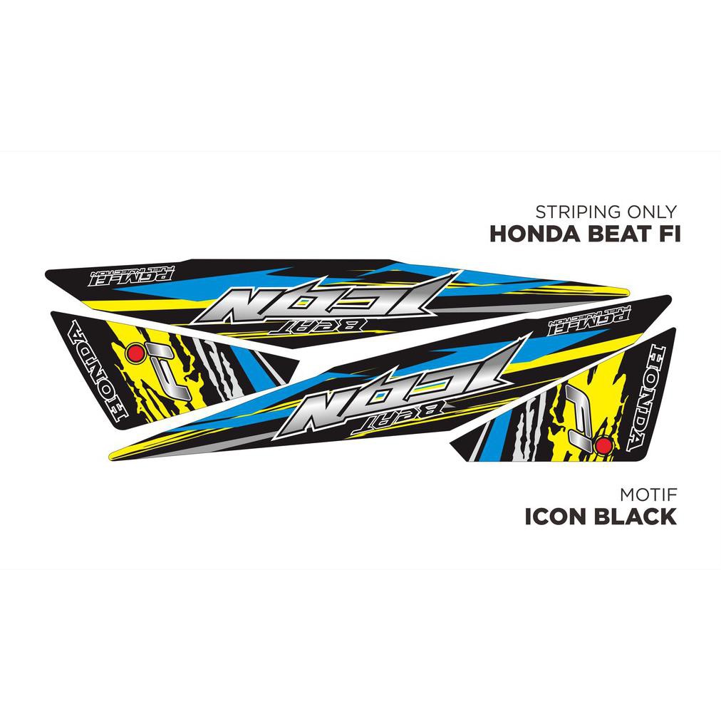 Jual Striping Modifikasi Motor HONDA BEAT FI Motif ICON Techno Black Indonesia Shopee Indonesia