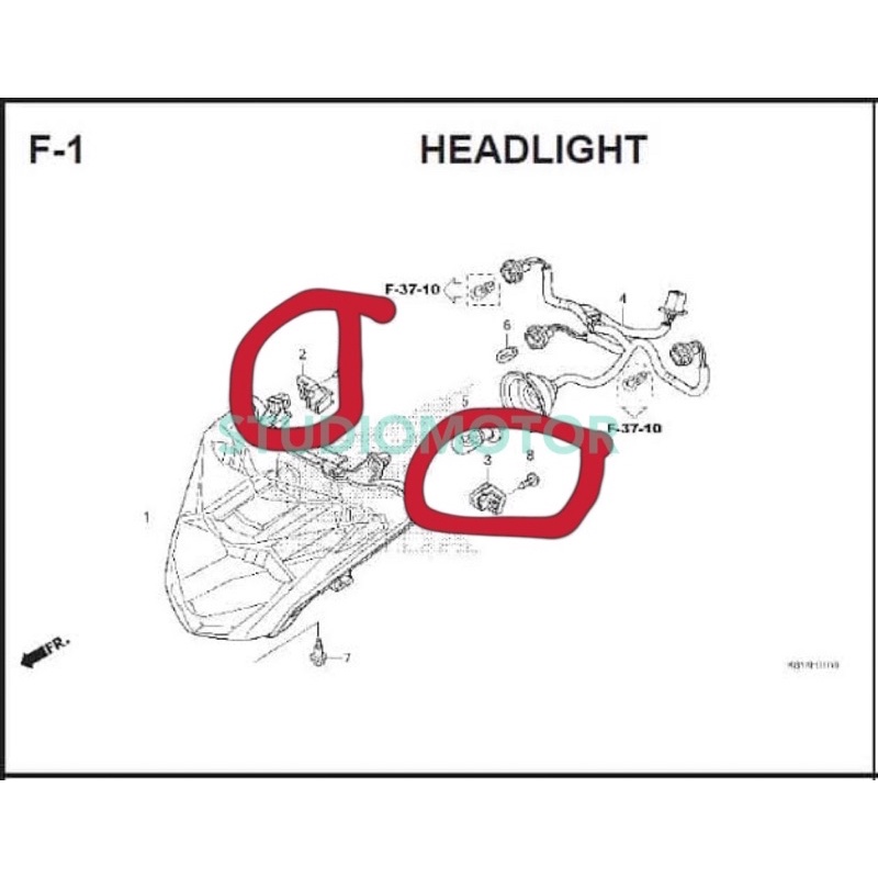 Bracket Breket Lampu Depan SEPASANG KANAN KIRI Dudukan Reflektor Bracket Head Light Beat FI ECO STREET ESP 2016-2019 K81 - BEAT STREET 33118K81N00 33119K81N00