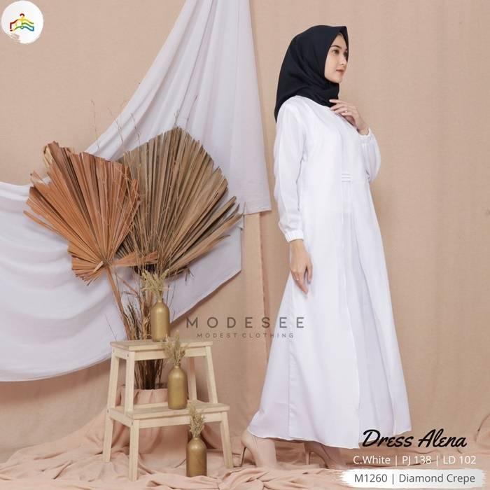 GAMIS DEWASA PUTIH / GAMIS PUTIH / DRESS DEWASA PUTIH / DRESS WANITA PUTIH / DRESS PANJANG PUTIH
