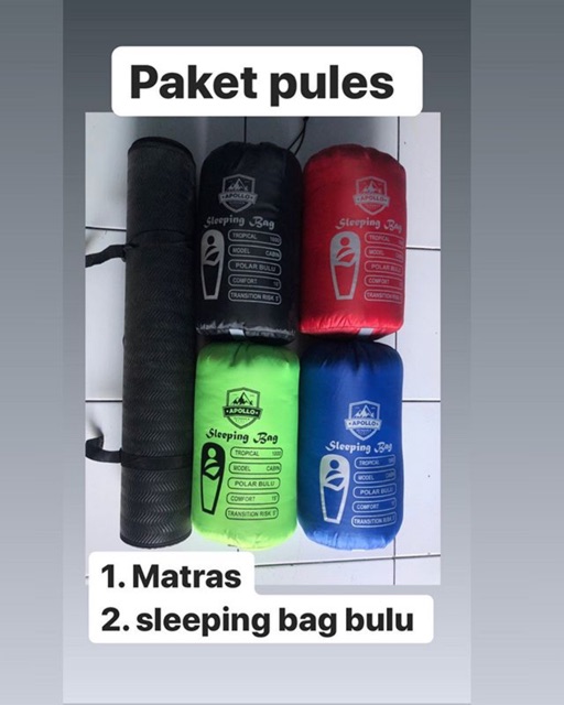 PROMO !!PAKET SLEEPING BAG MATRAS  / SLEEPING BAG BULU / SB BULU / SB / SLEEPING BAG DAN MATRAS