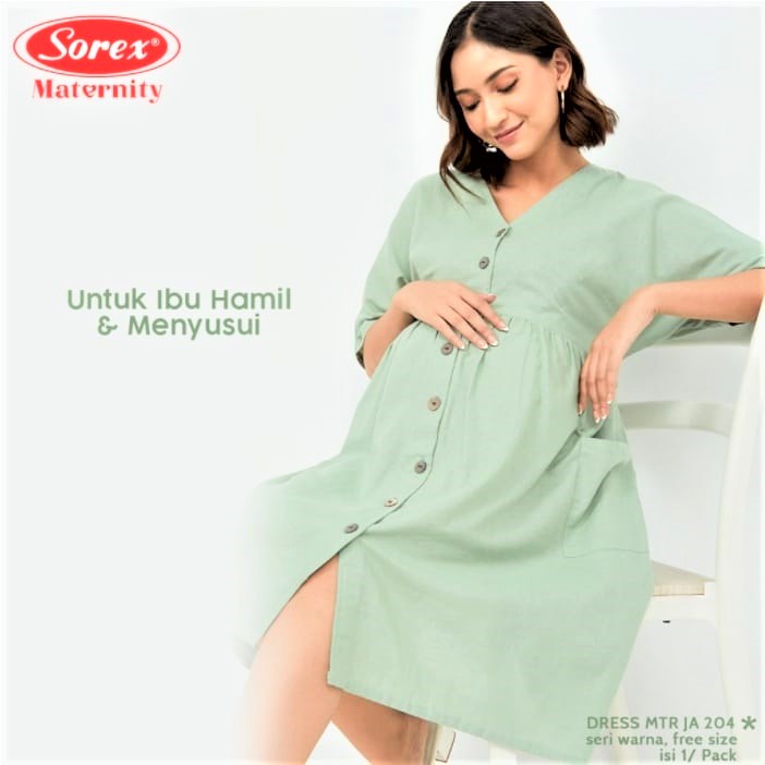 Dress Daster Katun Maternity Untuk Ibu Hamil &amp; Menyusui Sorex / Pakaian Ibu Hamil Sorex JA203 &amp; JA204