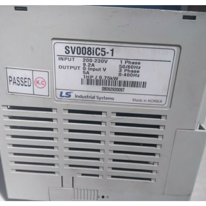 INVERTER LS SV008IC5 0.75KW 1HP SINGLE PHASE