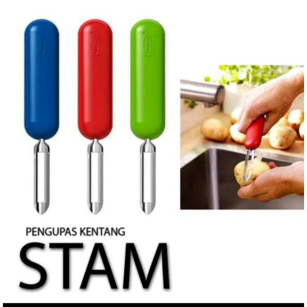 Potato peeler Premium STAM IK*A Pengupas kentang wortel sayur (MODEL LURUS)