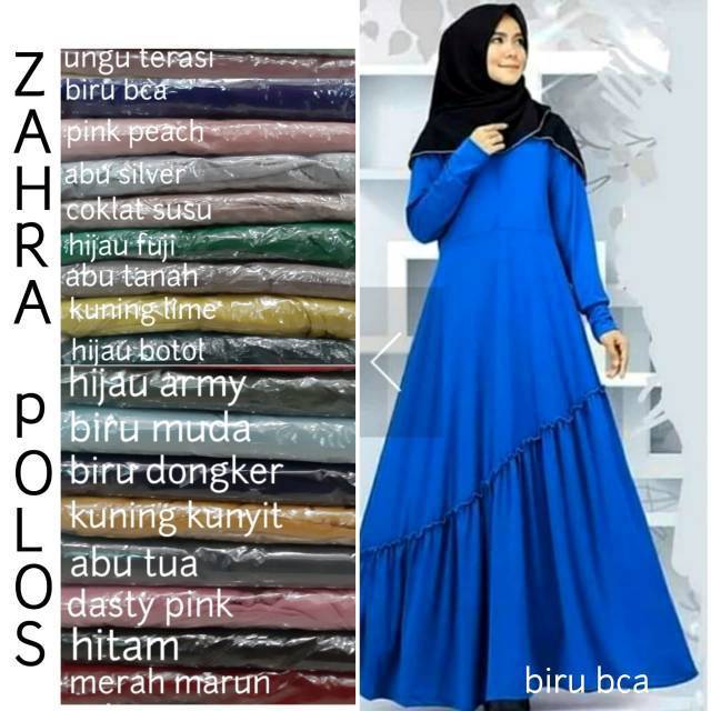 Gamis jersey rempel miring