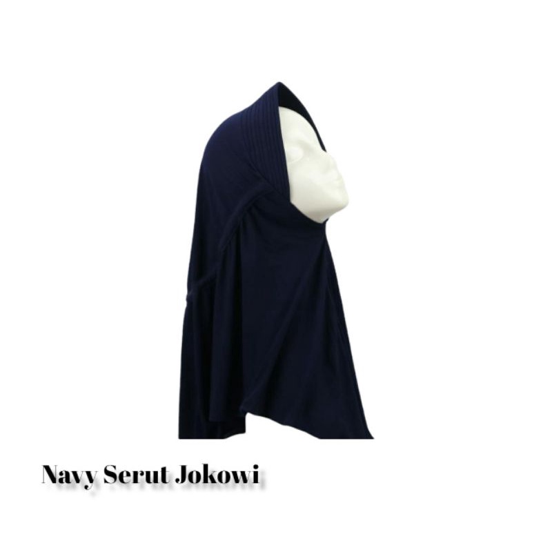 Jilbab Serut Hijab Jokowi Adabia Polos Daily Hijab Licra Idola-Navy Serut