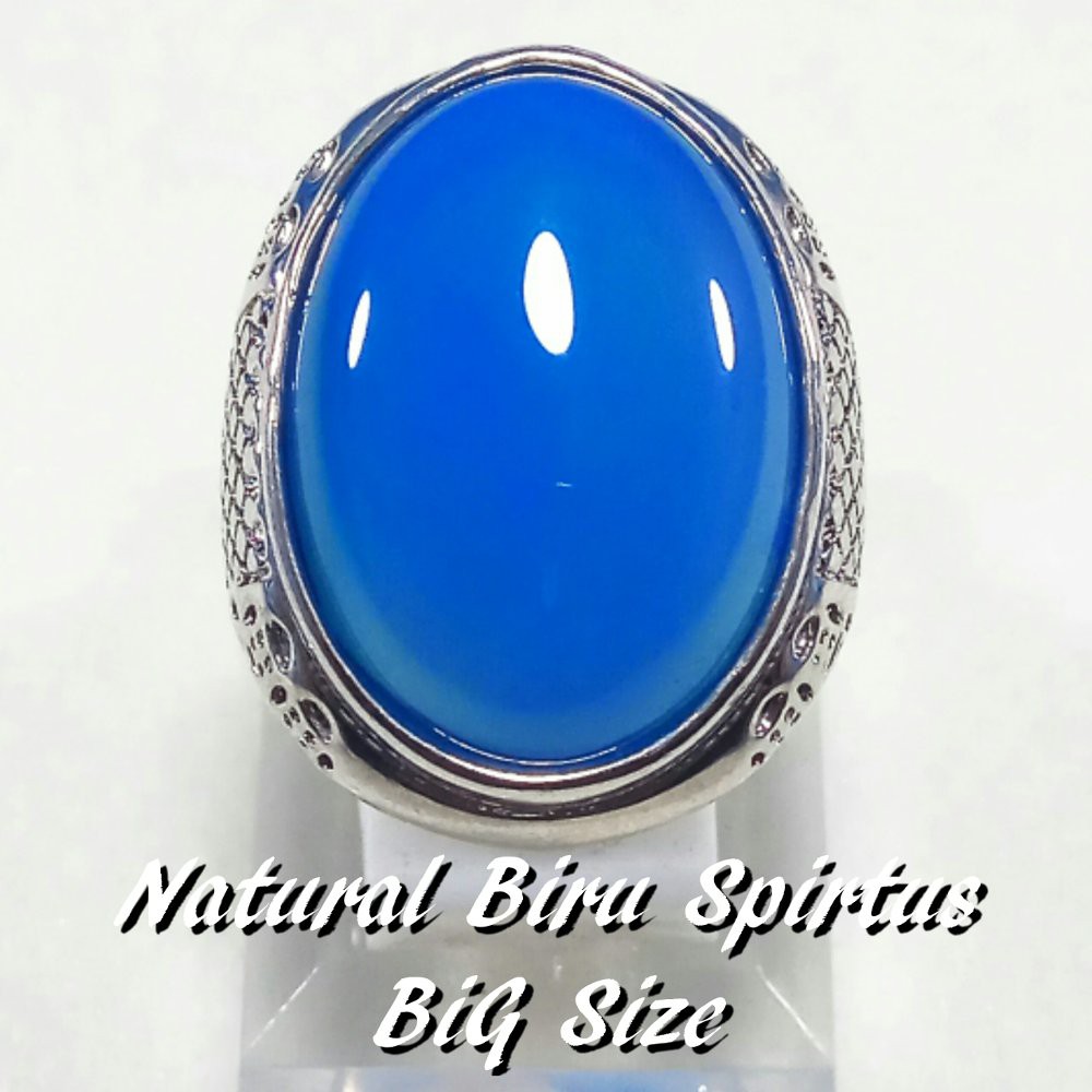 NATURAL CINCIN BATU AKIK BIRU SPIRTUS BIG SIZE