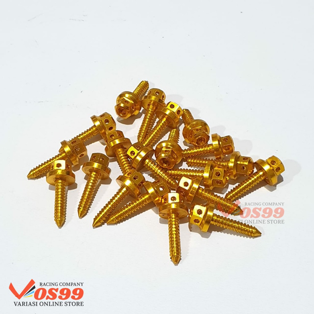 20 BIJI BAUT BODY PROBOLT CNC YAMAHA - GOLD