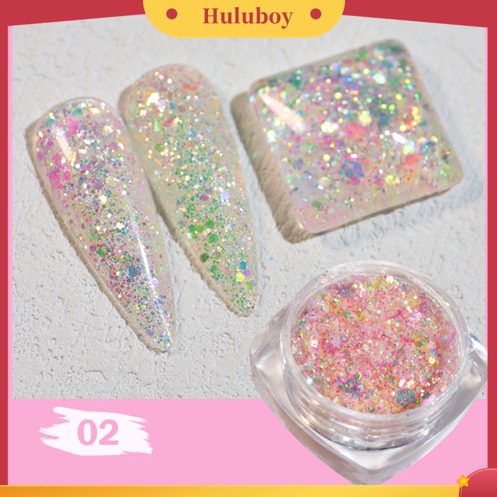 Huluboy Huluboy♡ Ornamen Bubuk Glitter Sequins Untuk Dekorasi Nail Art