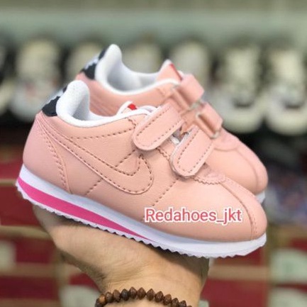 Sepatu Anak Perempuan Velcro Nike Cortez Peach Pink Grade Original BNIB-1