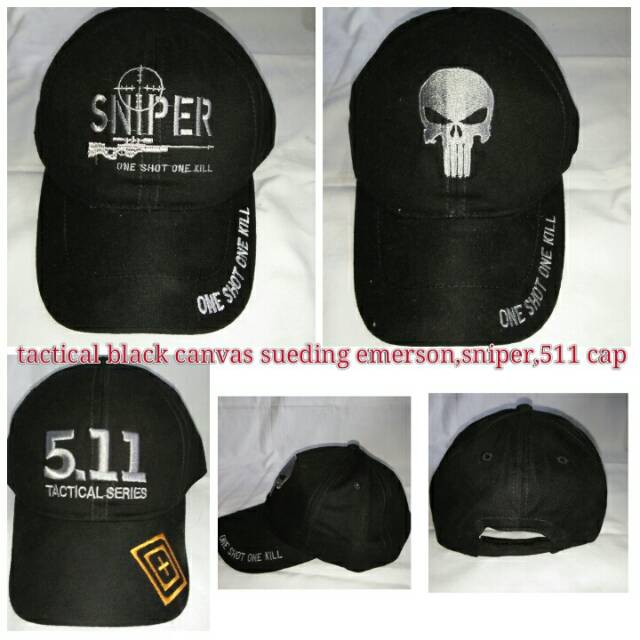 Topi tactical,glock,511,emerson,sniper,blackhawk black&amp;green army kanvas sueding full bordir