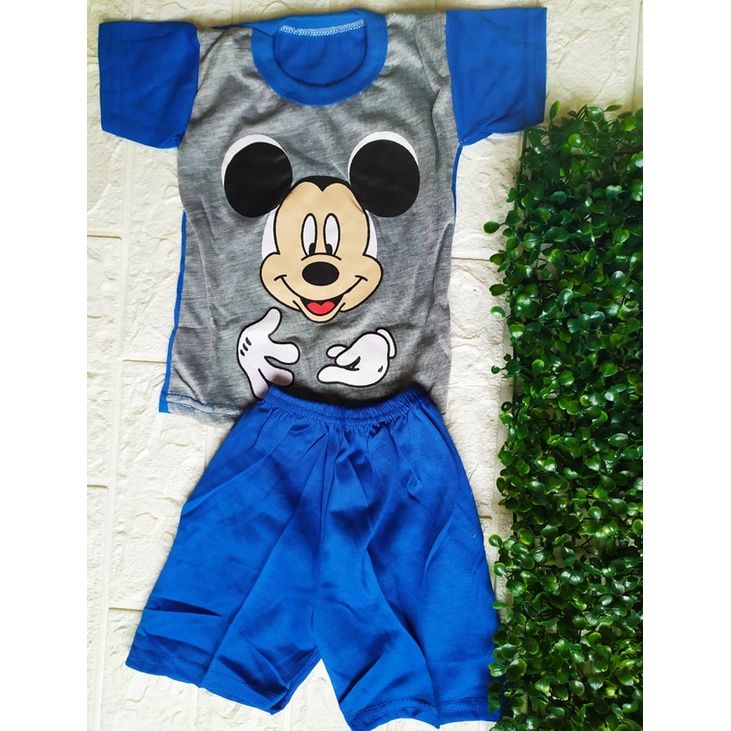 Setelan Baby PDK /0-12Bulan /Murah Berkualitas /Real Picture / Mickey Mouse Cowok