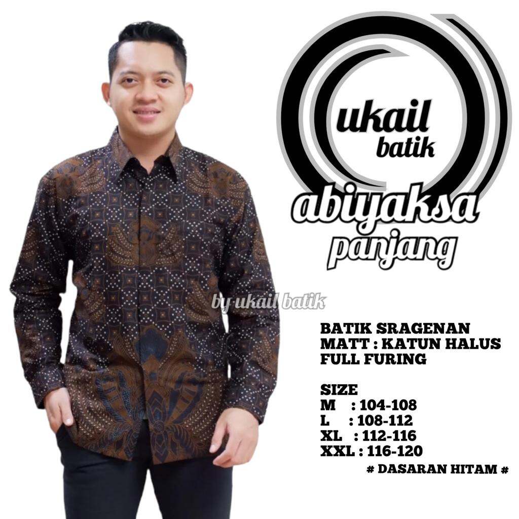 Kemeja batik pria warna cokelat hitam / batik lengan panjang truntum cokelat / batik panjang pria lapis furing ori solo / kemeja batik panjang terbaru 2022