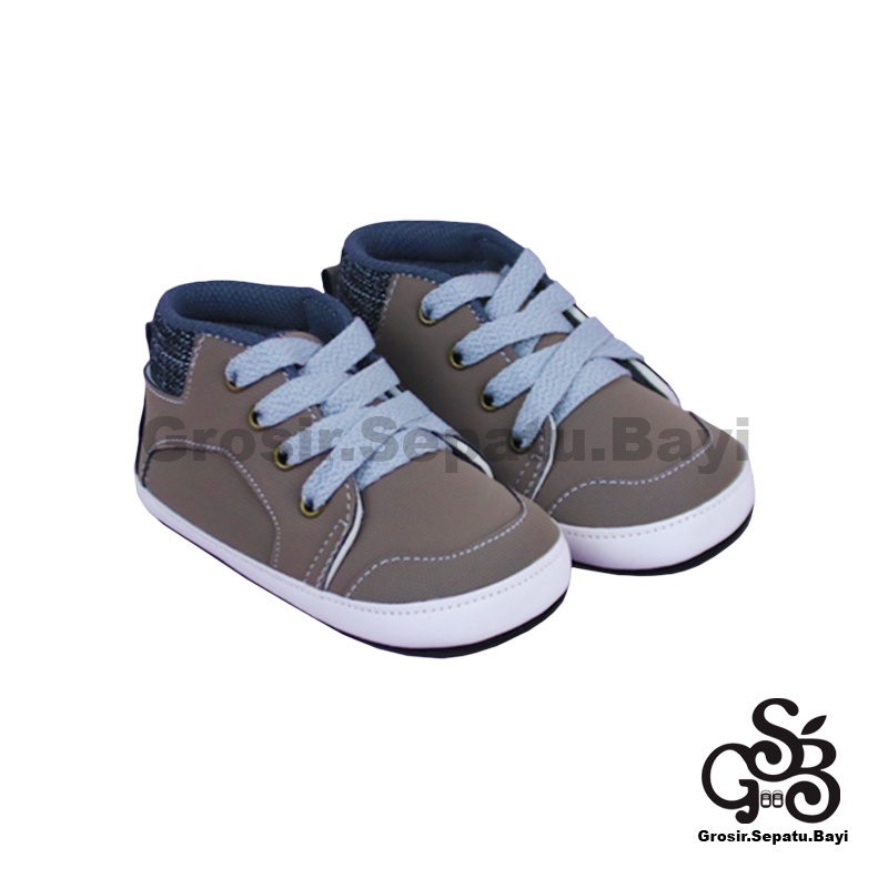 Sepatu Bayi - Baby Shoes - Prewalker  | 2-12 bulan | casual hamburg abu polos ringan &amp; fleksibel