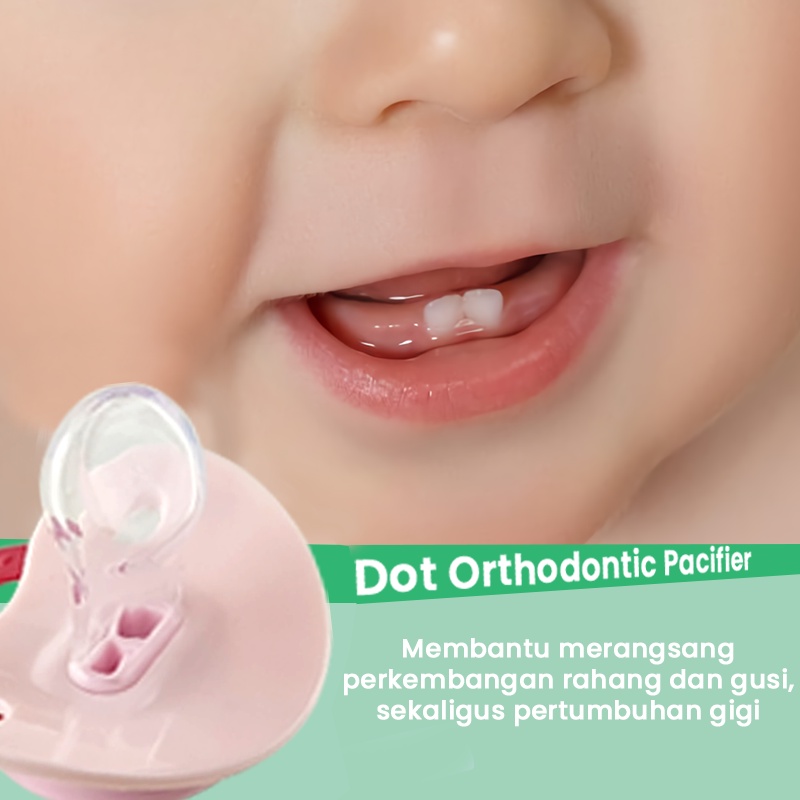 Zippy Dot / Empeng Bayi Silikon Usia 3+ Bulan Silicone Pacifier Dot Orthodontic BPA Free ZIP-OK-062 Varian Warna-3