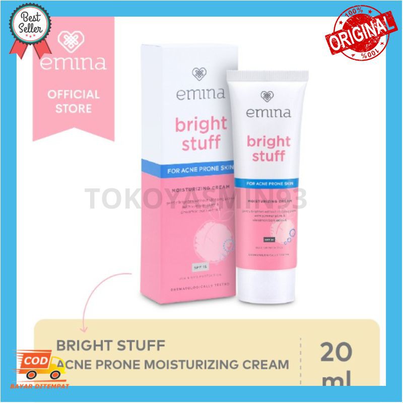 Emina Bright Stuff for Acne Prone Skin Moisturizing Cream 20 ml Murah