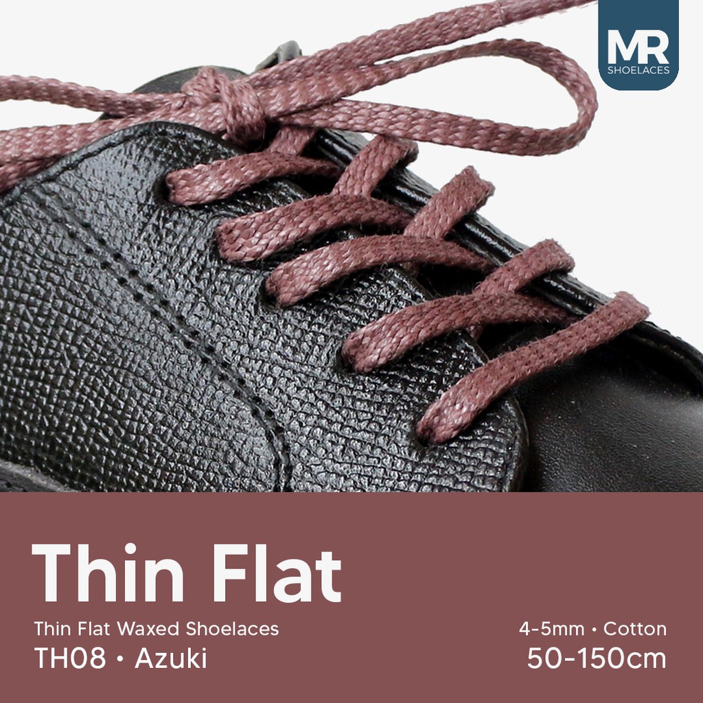 MR Shoelaces TH08 Azuki (Moka) Tali Sepatu Lilin Gepeng Thin 3-4mm (Waxed Laces) 50cm 80cm 100cm 120cm 150cm Mocha