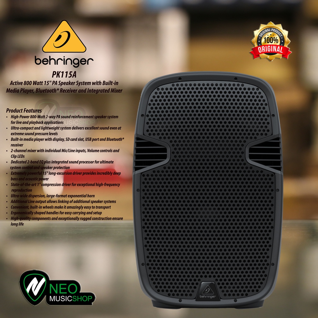 Behringer PK115A Active 800 Watt 15" PA Speaker with Bluetooth
