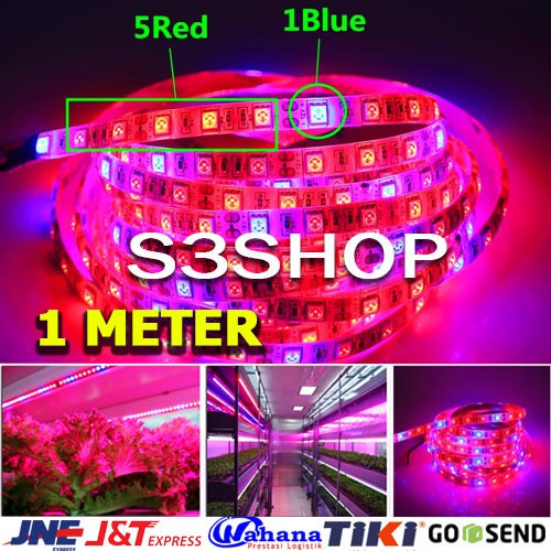 Grow Led Light Strip Waterproof Full Spectrum 1 Meter Hidroponik