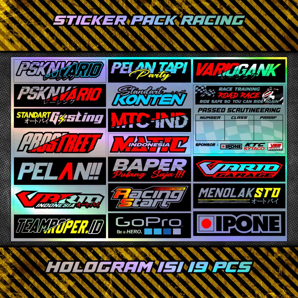 Stiker Racing Pack Beat Vario Scoopy Sticker Racing Hologram Stiker Sponsor Stiker Helm Stiker Motor Sticker Motor Stiker Cuting Sticker Cutting Satuan Stiker Aesthetic Motor