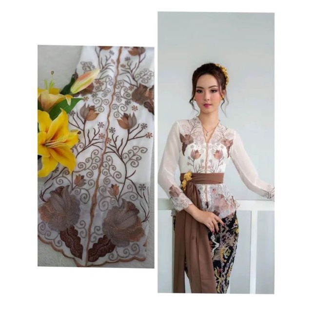 KAIN / BAHAN KEBAYA BORDIR RAFLESIA