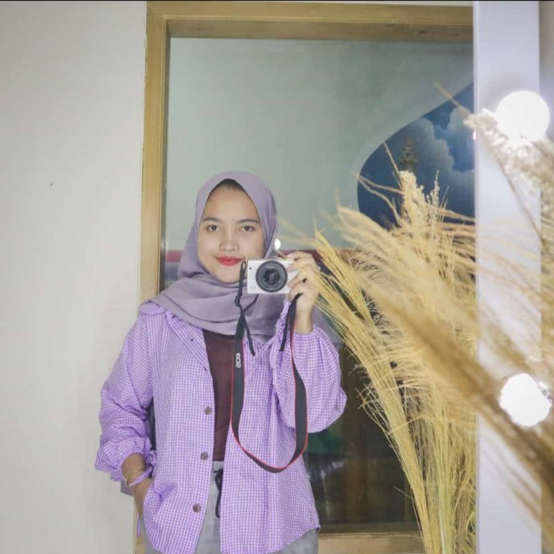 KARIN BLOUSE / ATASAN TERBARU / blouse lucu / lengan balon-Lilac