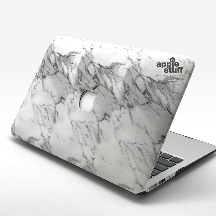 Macbook Case Motif MARBLE warna WHITE